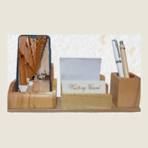 Natural Wooden Pen Stand