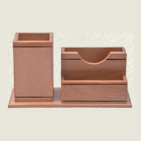 Natural Wooden Pen Stand