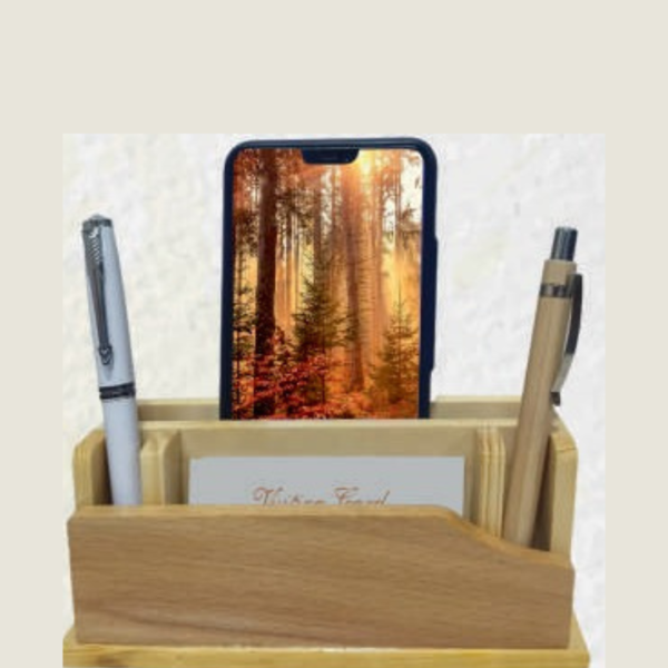 Natural Wooden Pen Stand