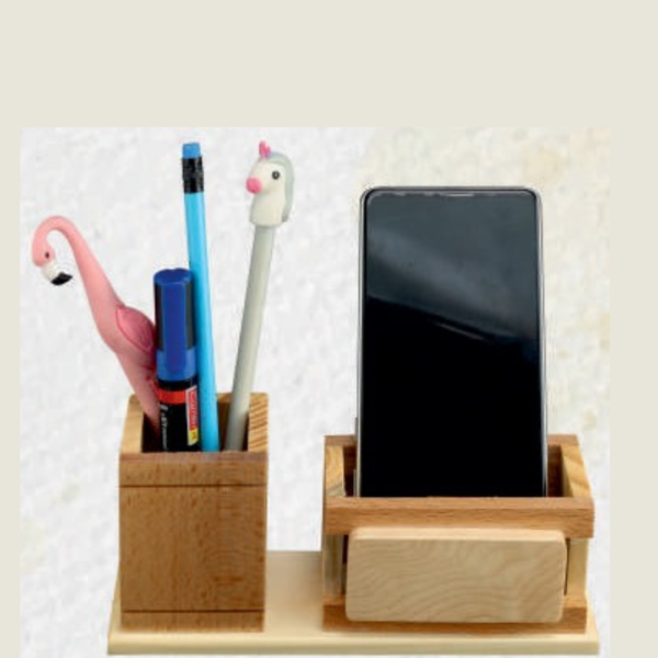 Natural Wooden Pen Stand