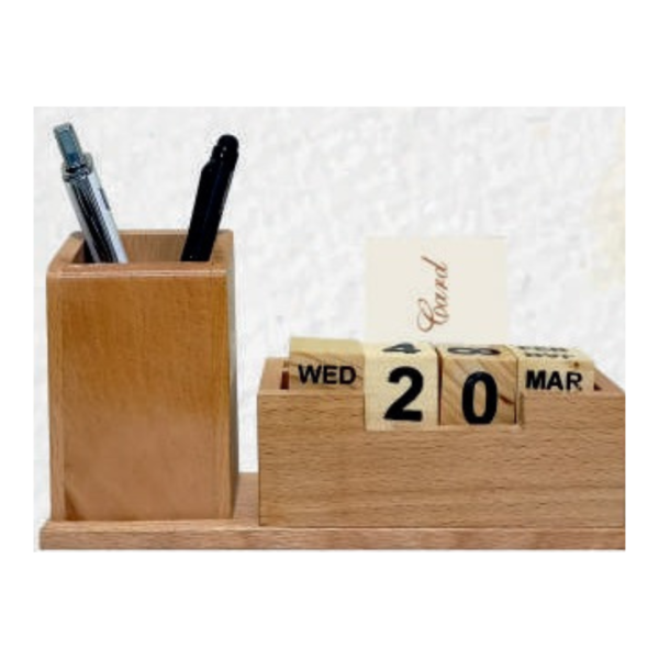 Natural Wooden Pen Stand