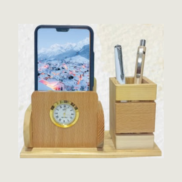 Natural Wooden Pen Stand
