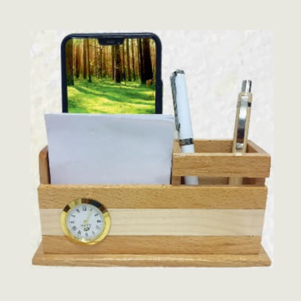 Natural Wooden Pen Stand