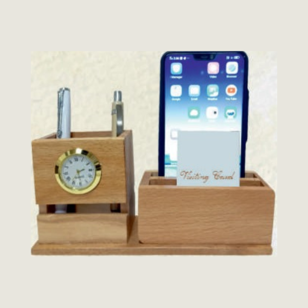 Natural Wooden Pen Stand