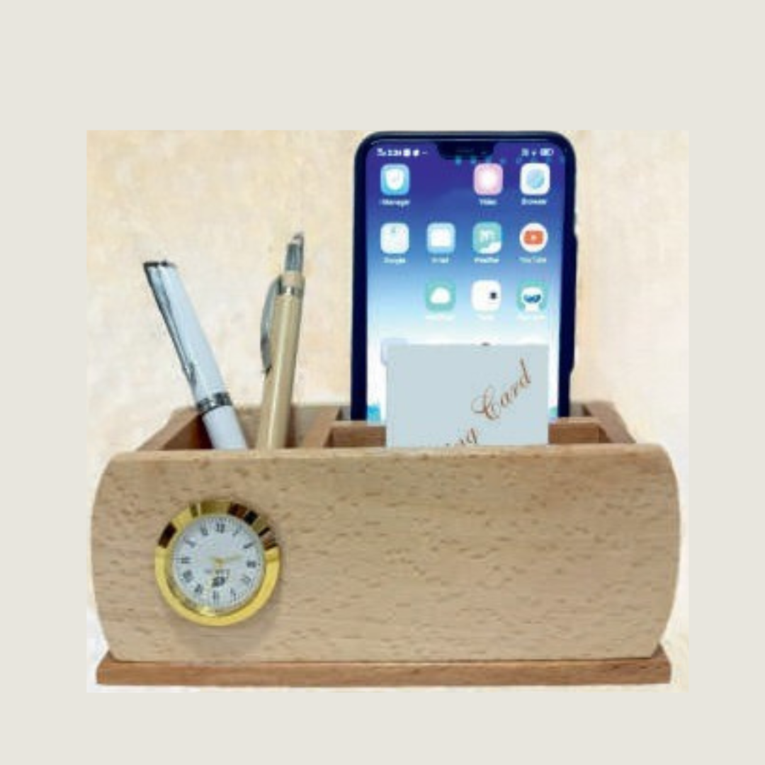 Natural Wooden Pen Stand