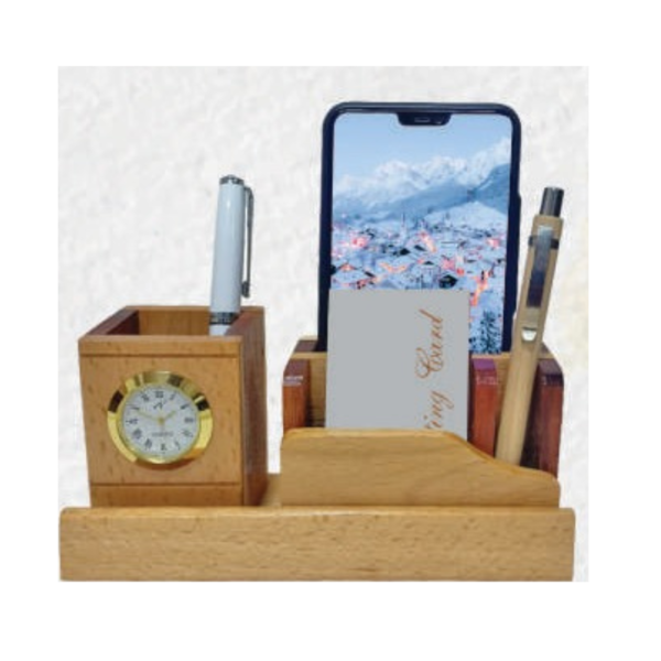 Natural Wooden Pen Stand