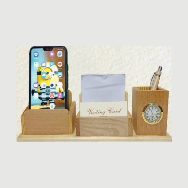 Natural Wooden Pen Stand