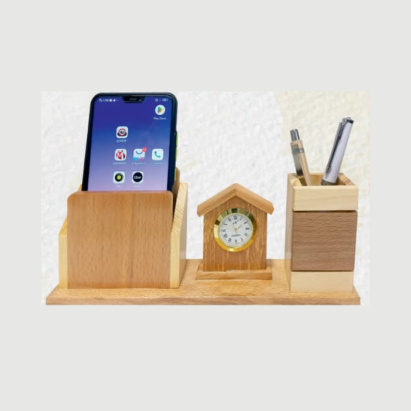 Natural Wooden Pen Stand