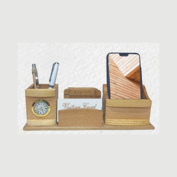 Natural Wooden Pen Stand