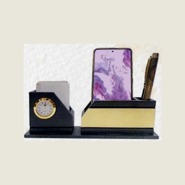 Black Wooden Pen Stand