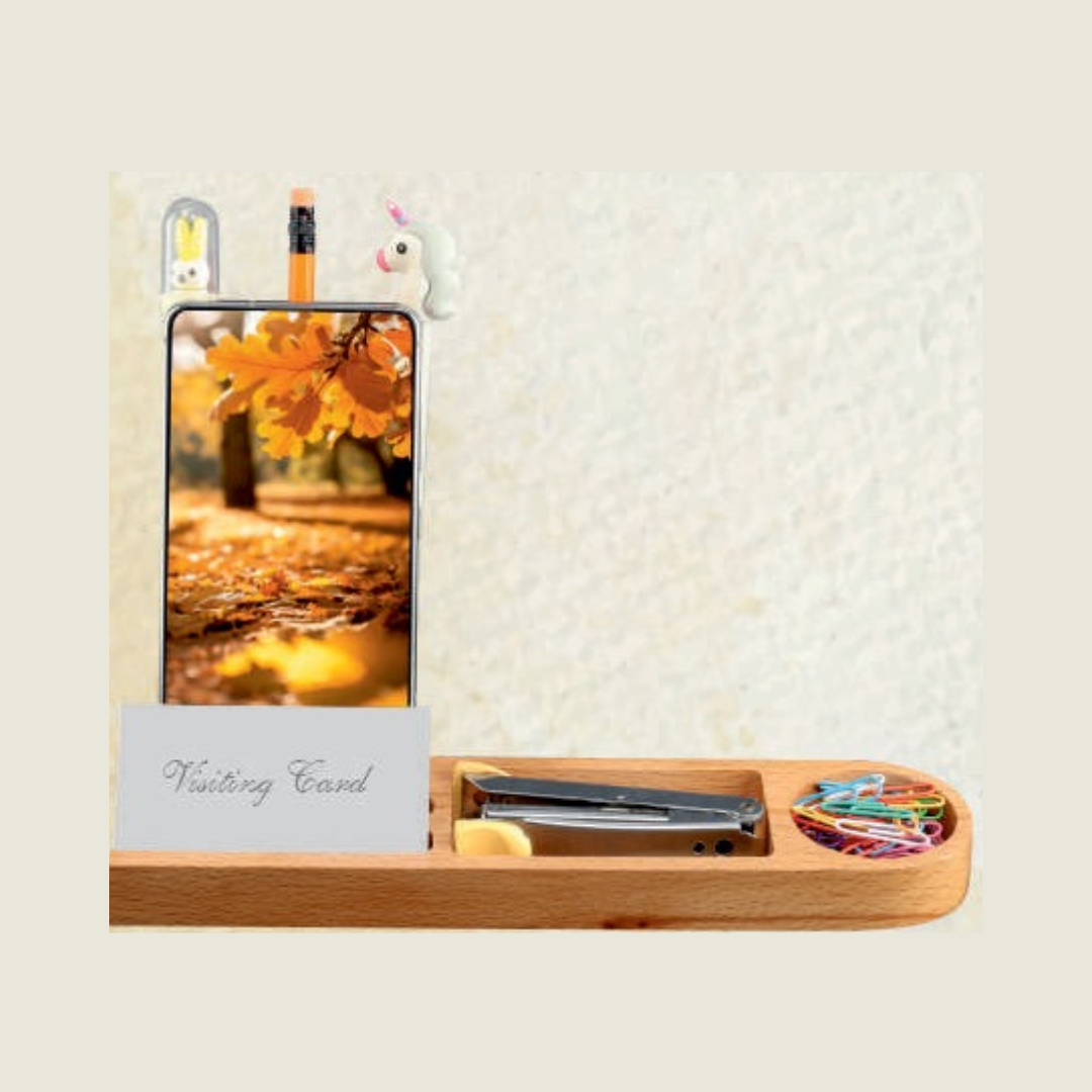 Natural Wooden Pen Stand