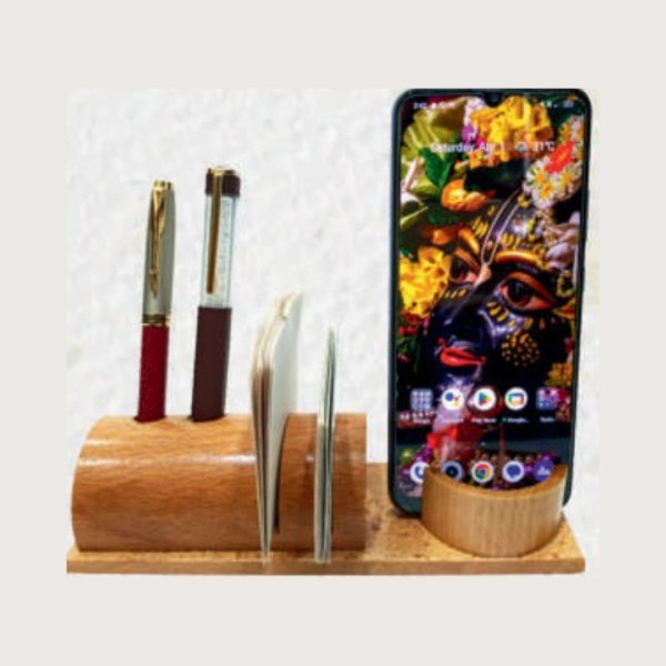 Natural Wooden Pen Stand