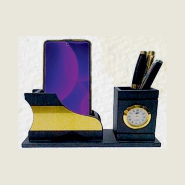 Black Wooden Pen Stand