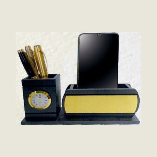 Black Wooden Pen Stand