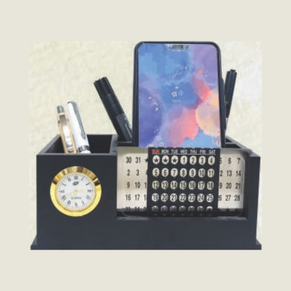 Black Wooden Pen Stand