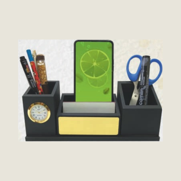 Black Wooden Pen Stand