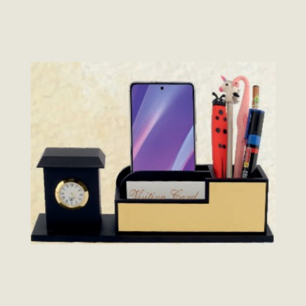 Black Wooden Pen Stand