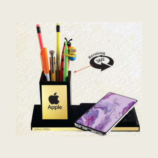 Black Wooden Pen Stand