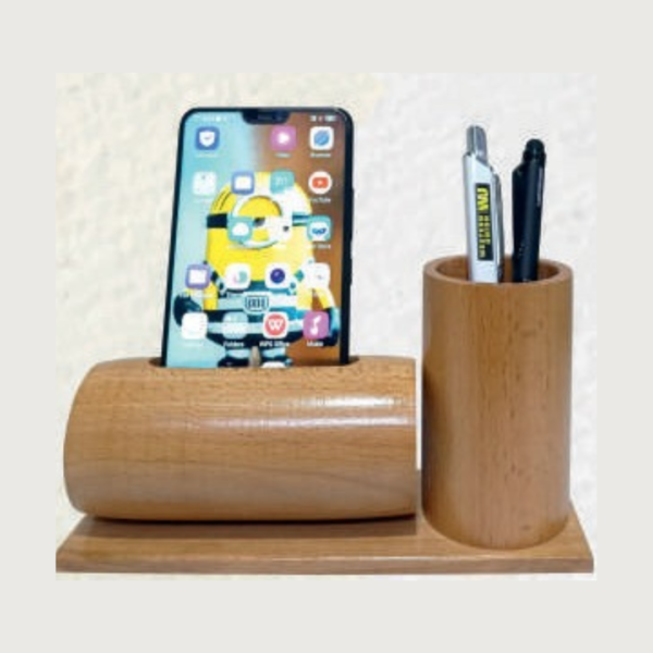 Natural Wooden Pen Stand