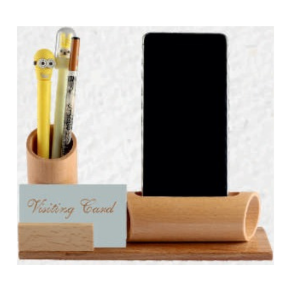 Natural Wooden Pen Stand