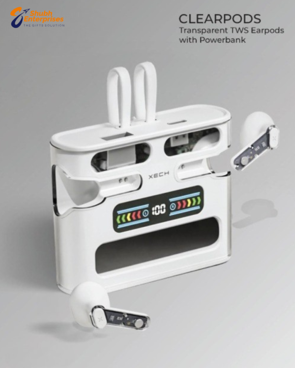 CLEARPODS Transparent TWS Earpods with Powerbank